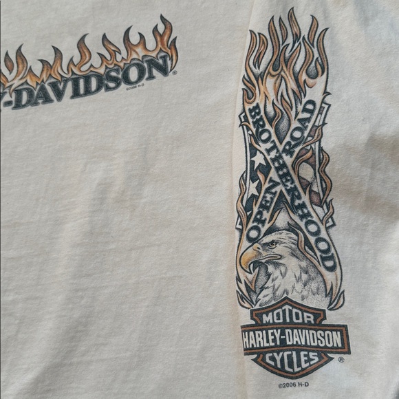 ‘06 Harley-Davidson Vintage Long Sleeve T-Shirt w/ Flame Graphic Y2K - Picture 8 of 10
